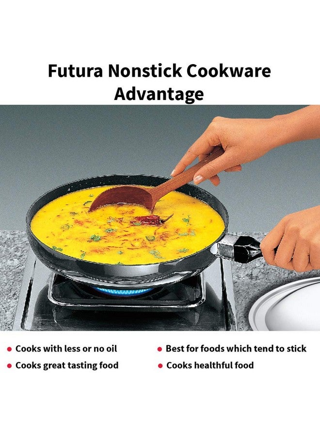 Hawkins Futura 24 cm Frying Pan, Non Stick Fry Pan with Stainless Steel, Rounded Side Frypan for Easy Stirring, Black (NF24RS) - Image 4