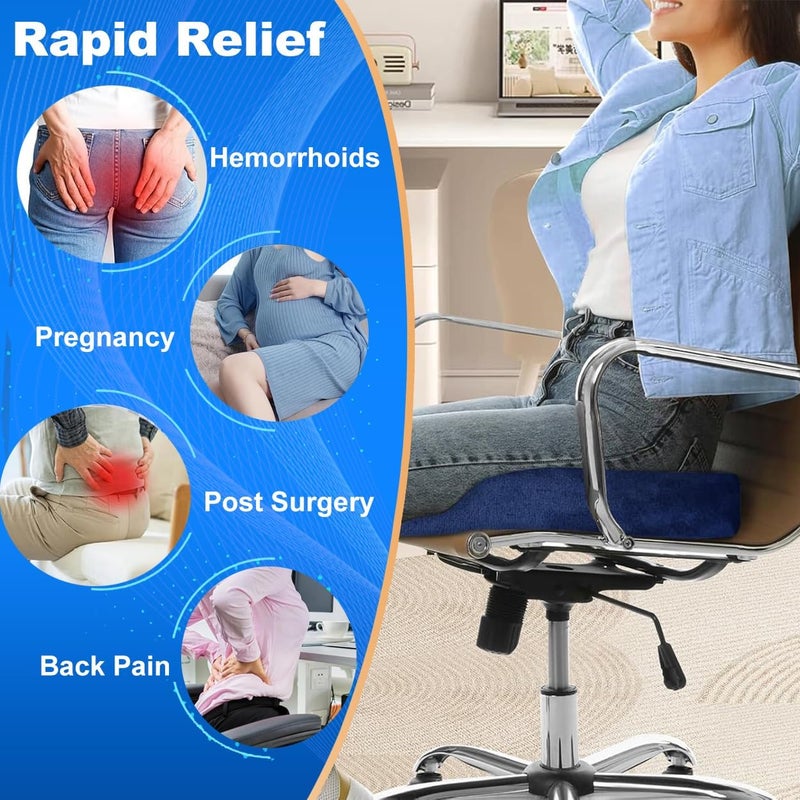 BLYPHOO Memory Foam Seat Cushion：Massage Donut Pillow Anti Hemorrhoids Hip Push Up Yoga, Seat Cushion, Comfort Tailbone Pillow, for Home Office Car Chair (female) - Image 4