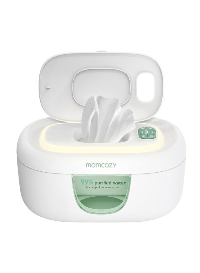 Momcozy Baby Wipe Warmer, Innovative Spring Design, Large Capacity Wipes Dispenser, Fast and Even Heating, 4 Modes of Temperature Heating Control, Diaper Wipe Warmer with Night Light - Image 1