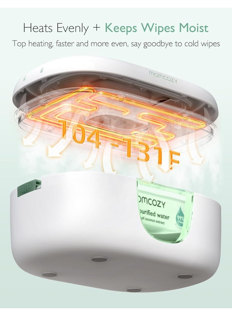 Momcozy Baby Wipe Warmer, Innovative Spring Design, Large Capacity Wipes Dispenser, Fast and Even Heating, 4 Modes of Temperature Heating Control, Diaper Wipe Warmer with Night Light - Image 4