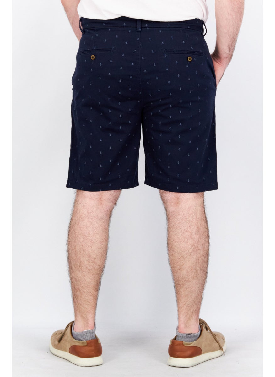 Report Collection Men Allover Print Belt Loops Short, Navy  - Image 2