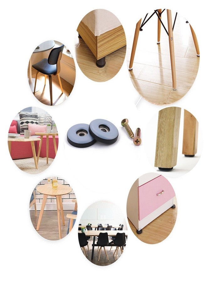 Furnigear منزلقات أثاث من Furnigear - منزلقات أرجل الكراسي من مادة PTFE (التفلون) للسجاد والأسطح الخشبية - انقل أثاثك بسهولة وأمان - أفضل واقي للأرضيات، برغي 1-1/4 بوصة، رمادي - Image 4