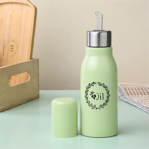 anantam homes 304 High Grade Stainless Steel Oil Dispenser Bottle Leakproof | Oil Nozzle Dropper | Cooking Oil containers For Home, Kitchen, Cooking, Café, Restaurant, 500 ML (Pista Green) - Image 1