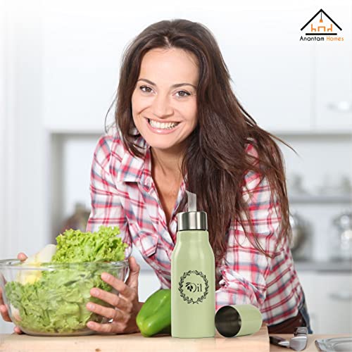 anantam homes 304 High Grade Stainless Steel Oil Dispenser Bottle Leakproof | Oil Nozzle Dropper | Cooking Oil containers For Home, Kitchen, Cooking, Café, Restaurant, 500 ML (Pista Green) - Image 4