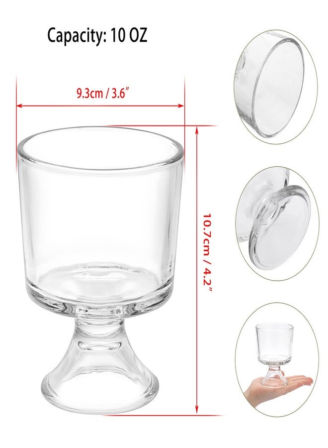 BSTKEY 6PCS Set 10 oz Glass Dessert Bowls/Cups, Cute Footed Dessert Bowls for Ice Cream Trifle Fruit Pudding Snack Salad Condiment Sundae Cocktail Drinks Party - Image 2