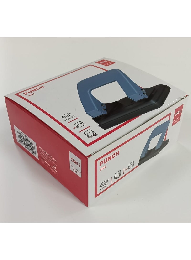 ديلي مثقب ورق مزدوج الفتحات من ديلي 0102، سعة 20 ورقة - Image 1