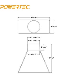 POWERTEC POWERTEC 70151 Dust Hood Rectangular Shape, Funneled 4-Inch Fitting By 10-Inch Wide Attachment for Dust Collection  - Image 5