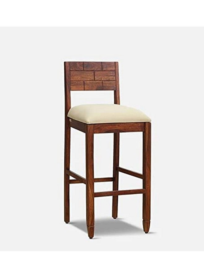 Md Decor Solid Wood Bar Stool in Honey Oak Finish | Handcrafted Wooden Bar Chair | Backless Tall Stool for Kitchen Counter, Breakfast Bar, Home or Café - Image 2