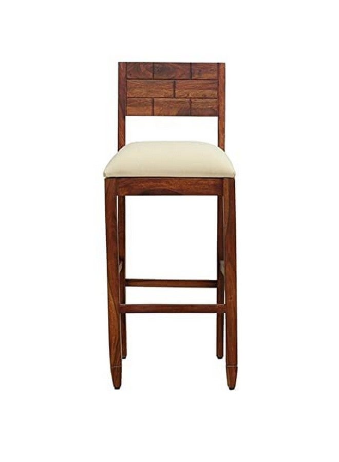 Md Decor Solid Wood Bar Stool in Honey Oak Finish | Handcrafted Wooden Bar Chair | Backless Tall Stool for Kitchen Counter, Breakfast Bar, Home or Café - Image 3