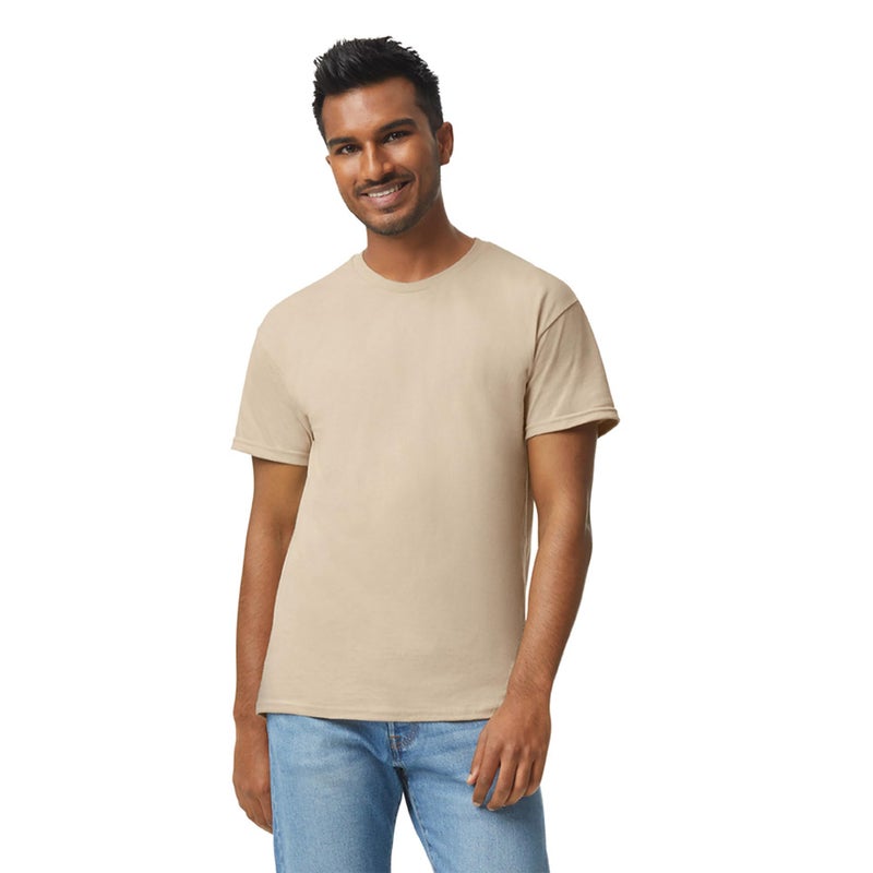 Gildan Adult Heavy Cotton T-Shirt, Style G5000, Multipack, Sand (3-Pack), Large - Image 2
