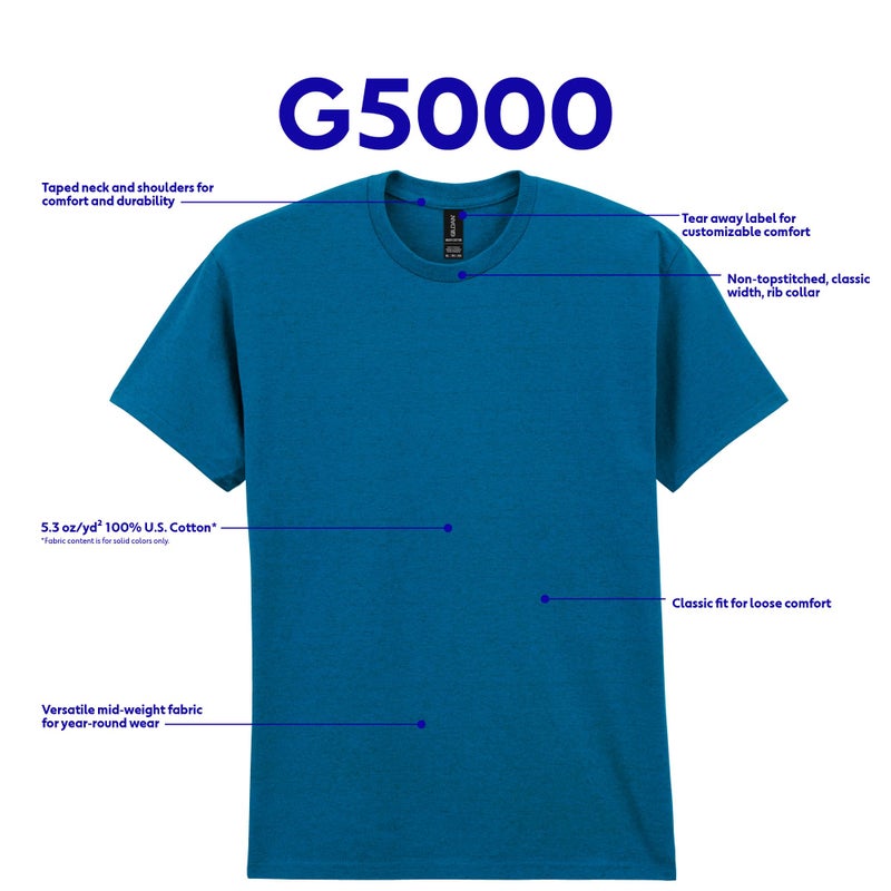 Gildan Adult Heavy Cotton T-Shirt, Style G5000, Multipack, Sand (3-Pack), Large - Image 5