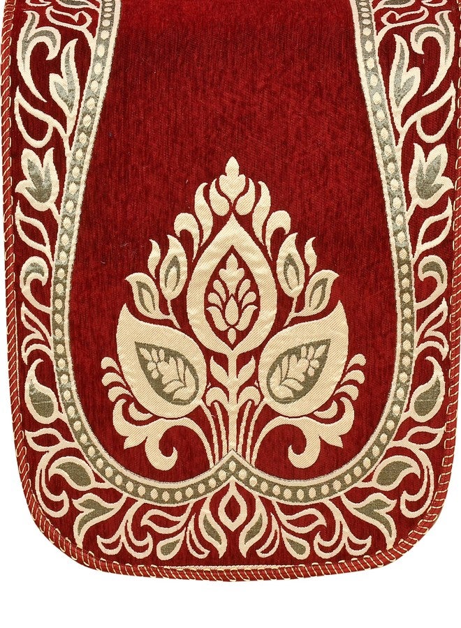jayvaam Sofa Seater Slip Covers with Arm and Cushion and Table Cover - 3+2 Seater Velvet Sofa Cover Set for Single Sofa Couch - 5 Seater Sofa Seat Protector Slip and Back Covers, 2701_Maroon - Image 4