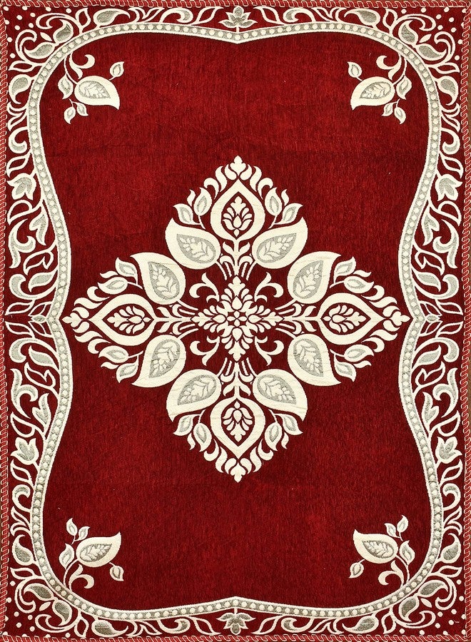 jayvaam Sofa Seater Slip Covers with Arm and Cushion and Table Cover - 3+2 Seater Velvet Sofa Cover Set for Single Sofa Couch - 5 Seater Sofa Seat Protector Slip and Back Covers, 2701_Maroon - Image 5