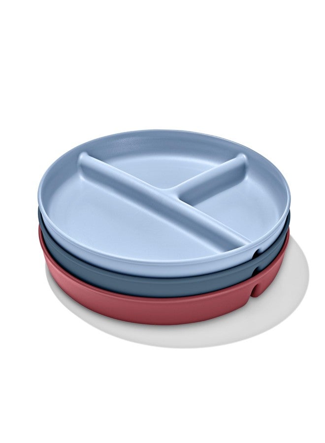 OXO Tot Stackable Divided Plates Set - 3pk - Dark - Image 1