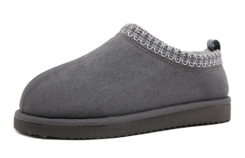 SMajong Women's Slippers Mens Platform Mini Boots Fuzzy House Slipper Fur Fleece Winter Home Shoes Indoor and Outdoor Grey US 11.5 Women/10 Men - Image 1