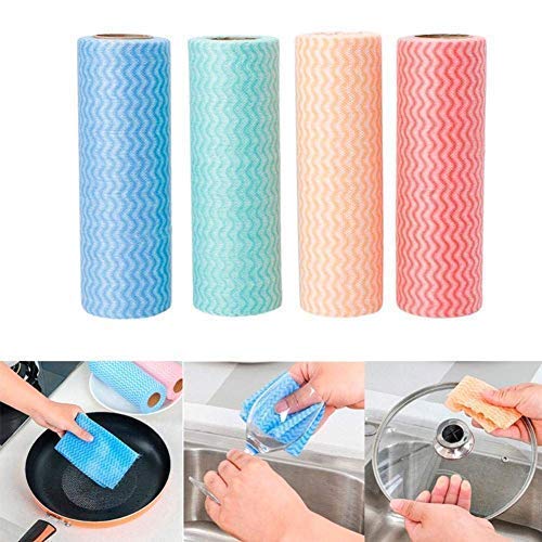 Fabby NonWoven fabric Kitchen Towel Roll 9 x 8 Inches 60pcsPackage With BioDegradable Food Wrapping Paper 10mtr 20 extra Pack of 2 - Image 5