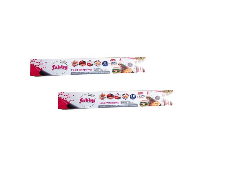 Fabby NonWoven fabric Kitchen Towel Roll 9 x 8 Inches 60pcsPackage With BioDegradable Food Wrapping Paper 10mtr 20 extra Pack of 2 - Image 3
