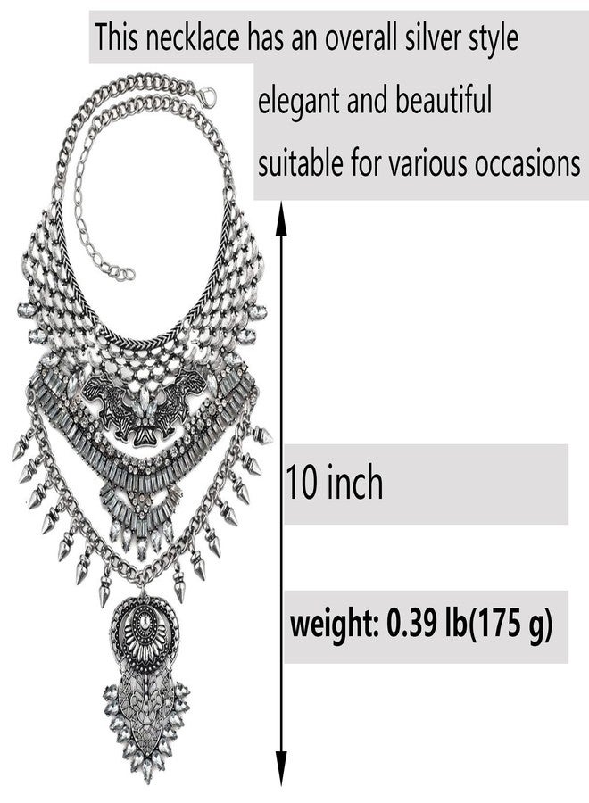 CCBFY Long Tassel Chunky Boho Coin Statement Necklace For Women Silver (Style 3 - Gold) - Image 5