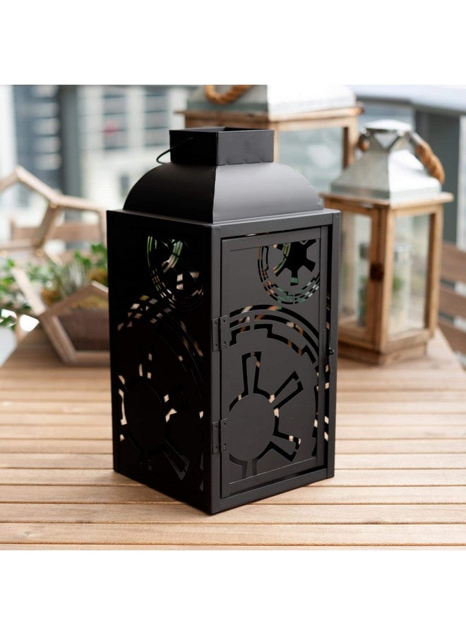 Seven20 Star Wars Stamped Lantern | Black Die-Cut Empire Imperial Symbol | Indoor & Outdoor Use | 14 Inches Tall