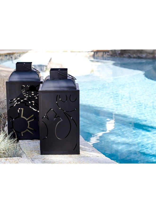 Seven20 Star Wars Stamped Lantern | Black Die-Cut Empire Imperial Symbol | Indoor & Outdoor Use | 14 Inches Tall
