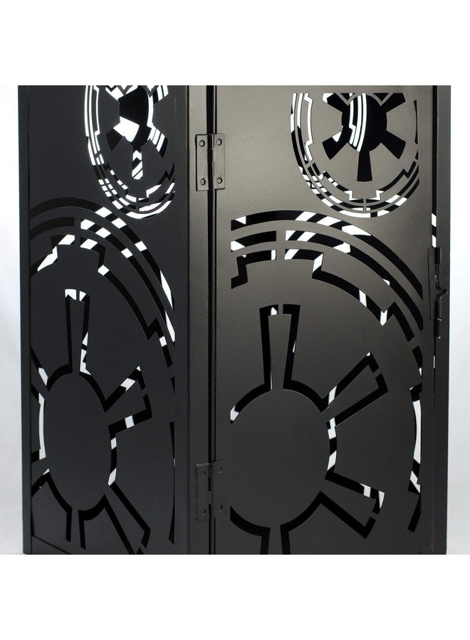 Seven20 Star Wars Stamped Lantern | Black Die-Cut Empire Imperial Symbol | Indoor & Outdoor Use | 14 Inches Tall