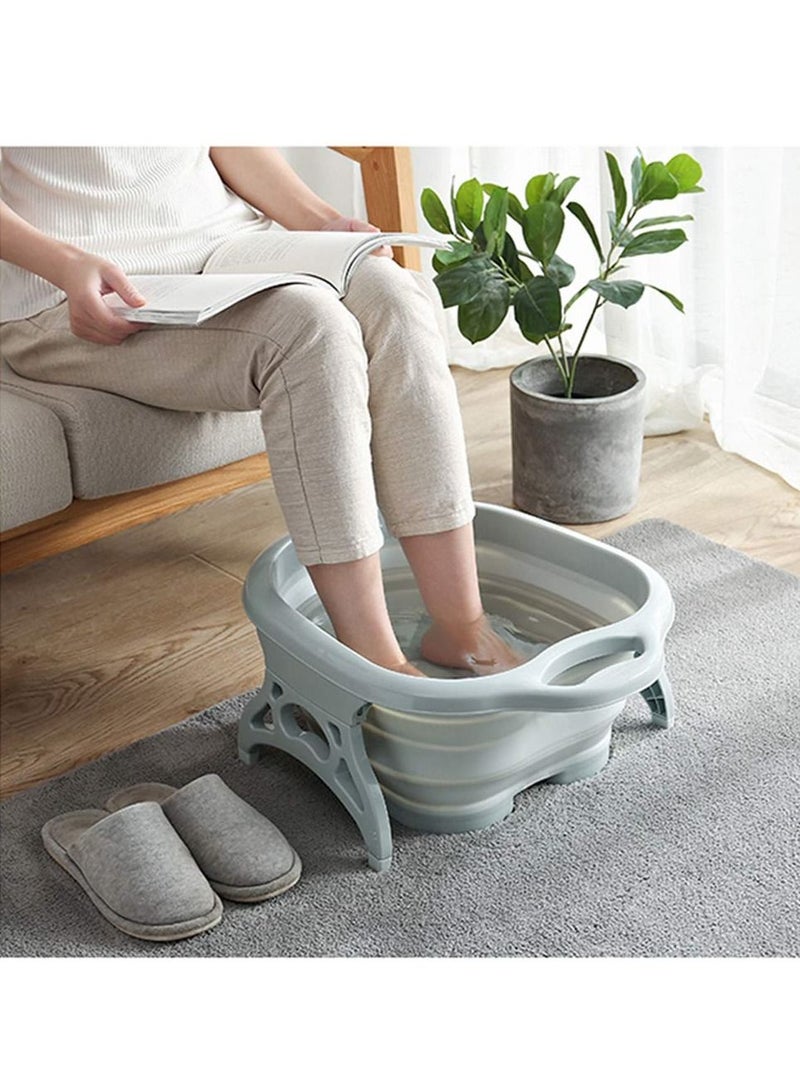 DubaiGallery Collapsible Foot Wash Basin Foot Spa Soaking Tub Pedicure Bucket Feet Bath Massager Blue - Image 4