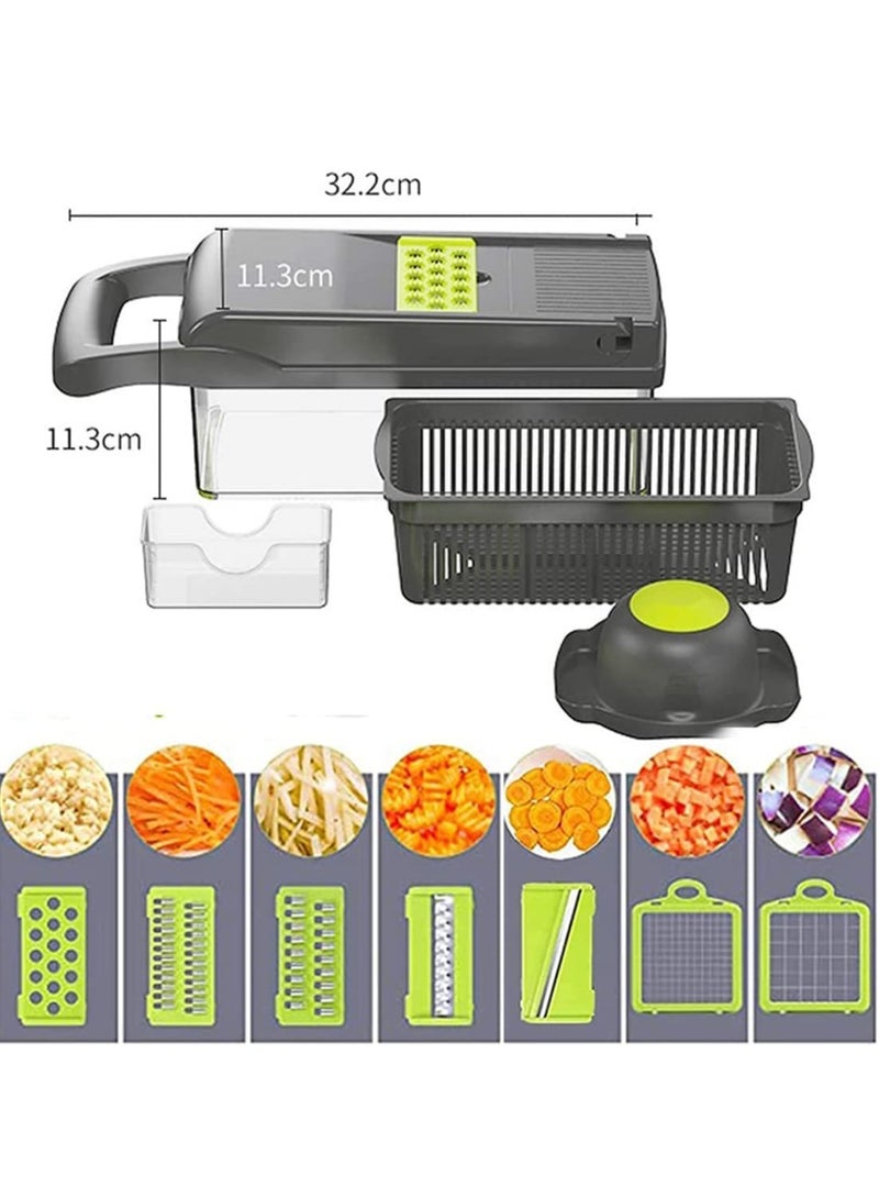 ELTRAZONE Mandoline Slicer with Colander Basket and Container Vegetable Chopper with 7 Interchangeable Blades l Durable Cutter Chopper Slicer and Grater - Image 5