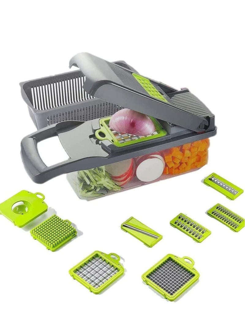 ELTRAZONE Mandoline Slicer with Colander Basket and Container Vegetable Chopper with 7 Interchangeable Blades l Durable Cutter Chopper Slicer and Grater - Image 4