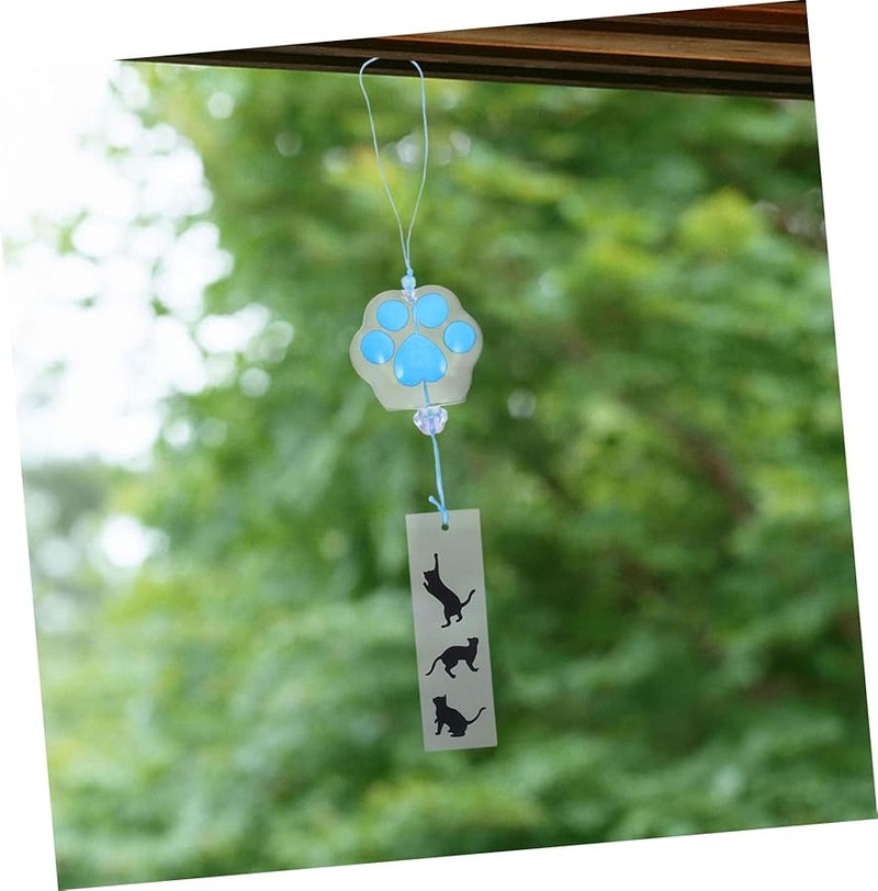 Japanese Hand Painted Glass Wind Chime for Garden Patio Home Decor Cat Design - Image 5