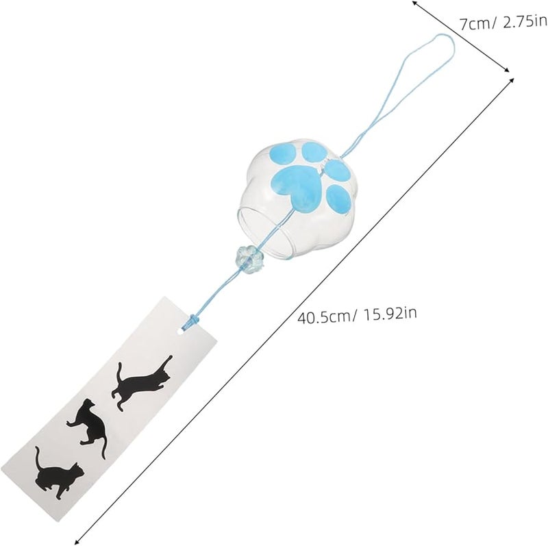 Japanese Hand Painted Glass Wind Chime for Garden Patio Home Decor Cat Design - Image 2