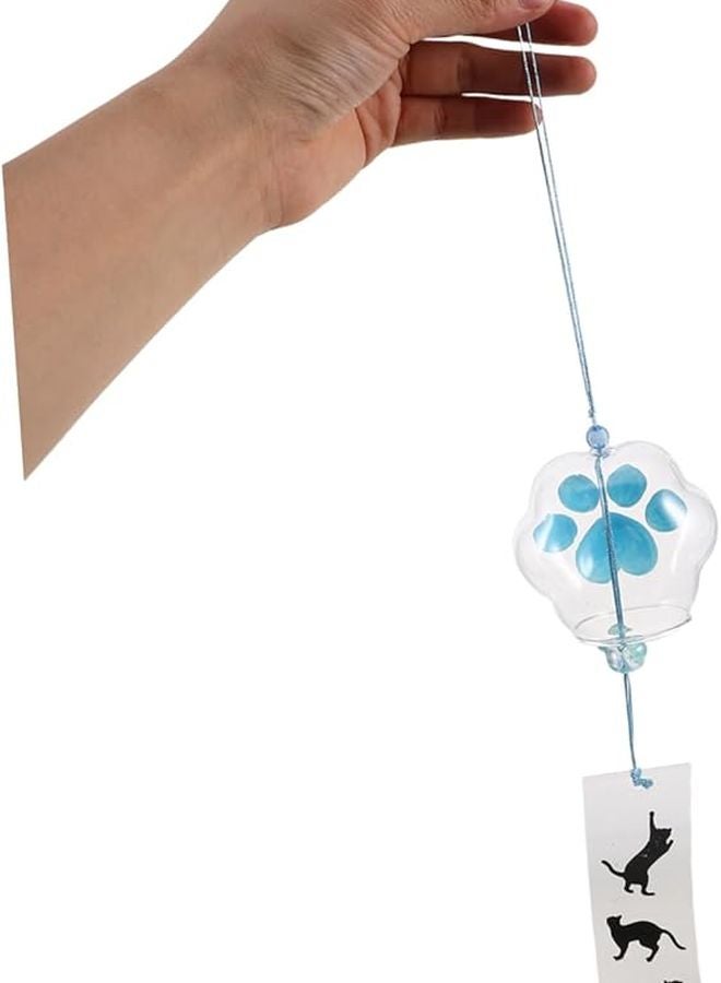 Japanese Hand Painted Glass Wind Chime for Garden Patio Home Decor Cat Design - Image 4