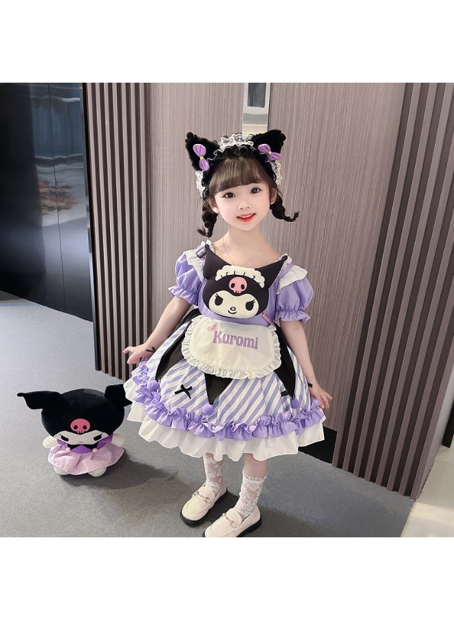 Sanrio 4 Piece Set Sanrio Kuromi Costume Dress Anime Cartoon Cute Girls Short Princess Dresses Summer Party Baby Clothes Gift For Girls  - Image 3