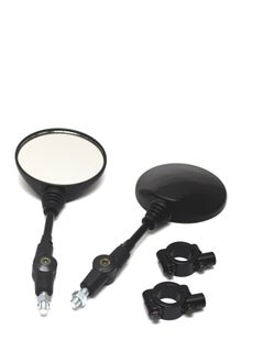 SYOSI Universal Motorcycle Scooter Aluminum Alloy Handlebar Collapsible Round Shape Rearview Side Mirror Base Modified Accessories for Street Cars Universal Scooters 1 Pair  - Image 1