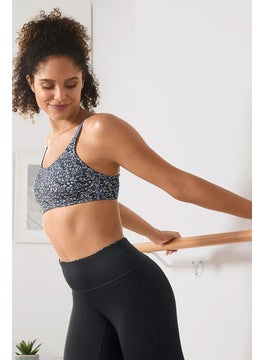Tchibo Women Non Padded Printed Sports Bra, Blue Combo  - Image 1