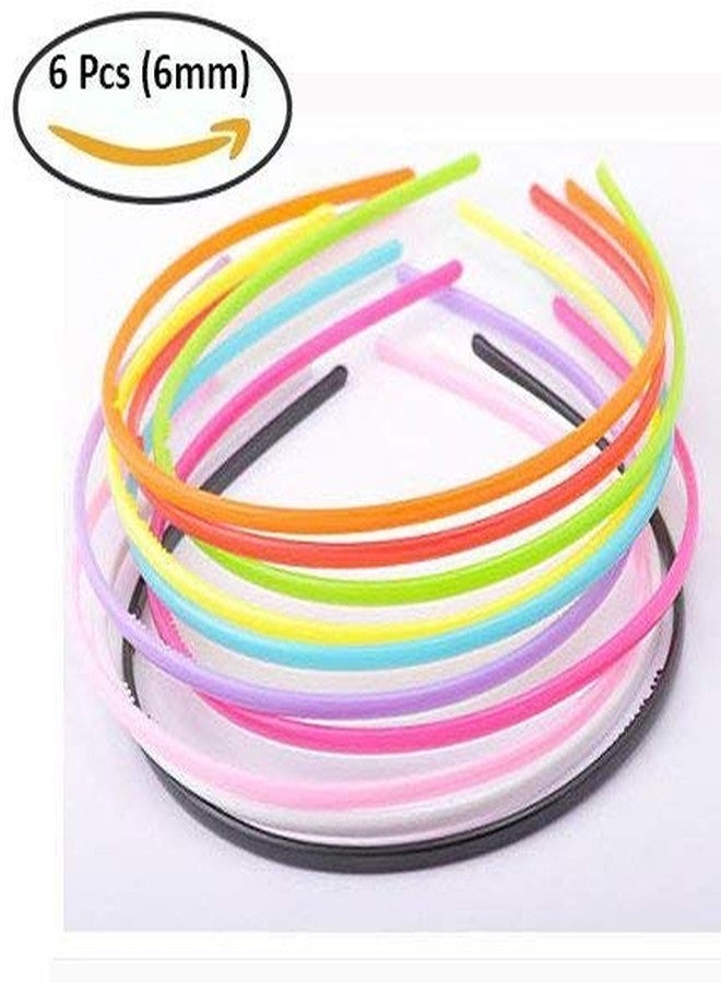 FOK Multi Color 3D Design Plastic Head Bands (8 mm) (6 MM - MULTI, 12) - Image 3