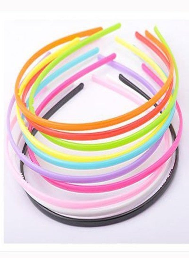 FOK Multi Color 3D Design Plastic Head Bands (8 mm) (6 MM - MULTI, 12) - Image 1