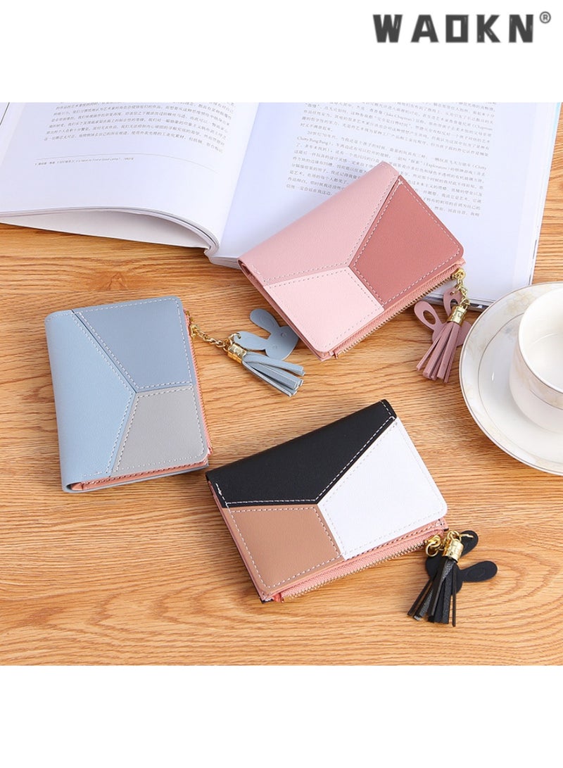 WAOKN Trendsetting Korean-Style Women's Short Wallet with Convenient Zipper Closure Design, Simple & Chic, Easy to Organize, Highlighting Female Elegance and Charm（Pink）  - Image 5