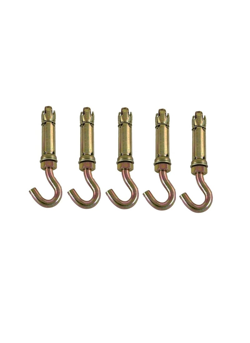 ROBUSTLINE - Robustline High Strength Metal Sleeve Shield Closed Hook/Eye Hook | Open Hook Anchor Bolt Pack of 5 (OPEN HOOK, 12 MM) - Image 1