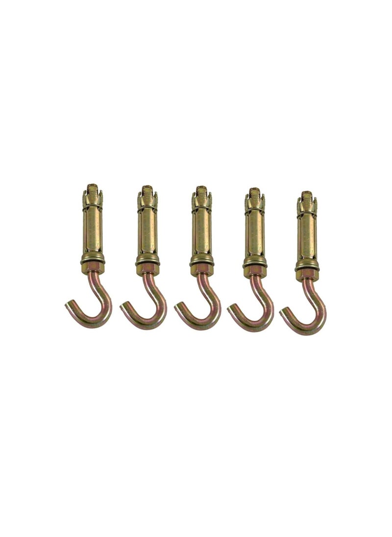 ROBUSTLINE - Robustline High Strength Metal Sleeve Shield Closed Hook/Eye Hook | Open Hook Anchor Bolt Pack of 5 (OPEN HOOK, 12 MM) - Image 1