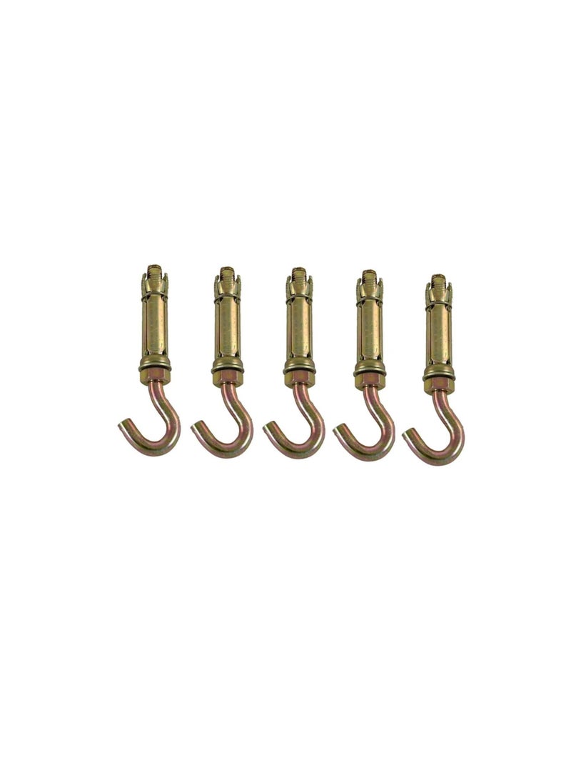 ROBUSTLINE - Robustline High Strength Metal Sleeve Shield Closed Hook/Eye Hook | Open Hook Anchor Bolt Pack of 5 (OPEN HOOK, 12 MM) - Image 1