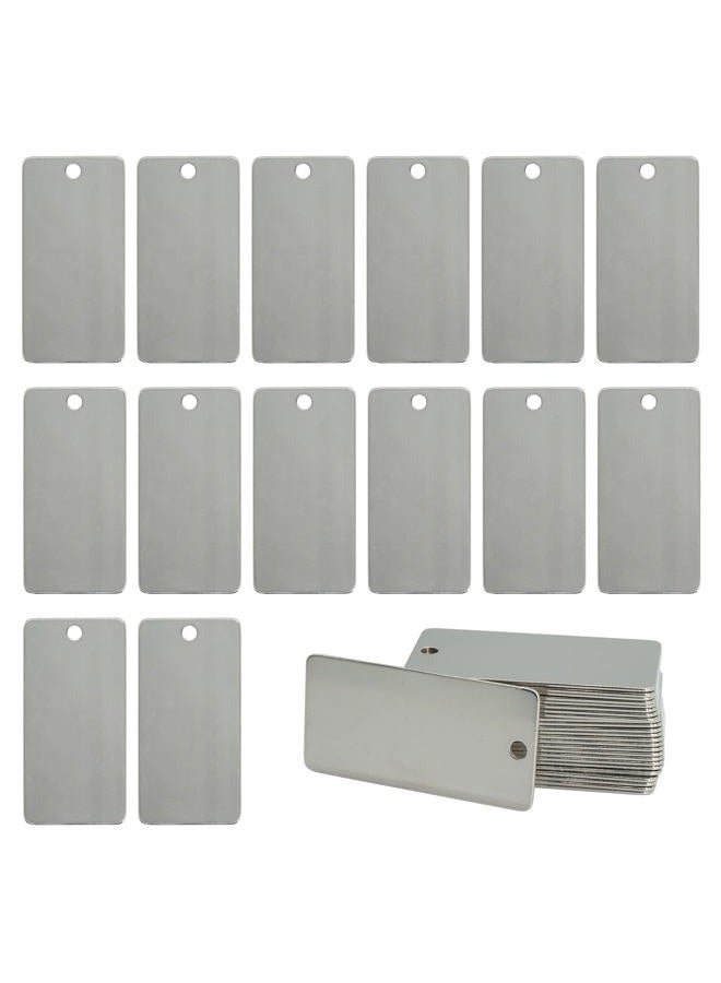 StayMax Blank Rectangular Stainless Steel Blank Labels for Stamping Blanks for Metal Engraving, 1" X 2", Pack of 25 Silver - Image 1