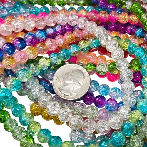 Linpeng 8mm Glass Beads Round Bulk, DIY Jewelry Supplies, Gift for Beader, Assorted, Multicolor - Image 5