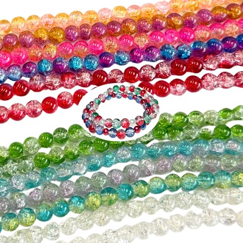 Linpeng 8mm Glass Beads Round Bulk, DIY Jewelry Supplies, Gift for Beader, Assorted, Multicolor - Image 1