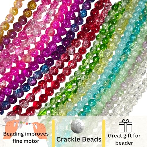 Linpeng 8mm Glass Beads Round Bulk, DIY Jewelry Supplies, Gift for Beader, Assorted, Multicolor - Image 4