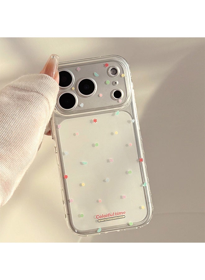 Ba Love Compatible for iPhone 17 Pro Max Case - Geometric Pattern Phone Case - Transparent Phone Case - for Women Girls Soft TPU Bumper Anti-Scratch Shockproof Full Camera Protective Case Cover - Image 4