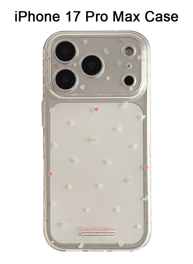 Ba Love Compatible for iPhone 17 Pro Max Case - Geometric Pattern Phone Case - Transparent Phone Case - for Women Girls Soft TPU Bumper Anti-Scratch Shockproof Full Camera Protective Case Cover - Image 1