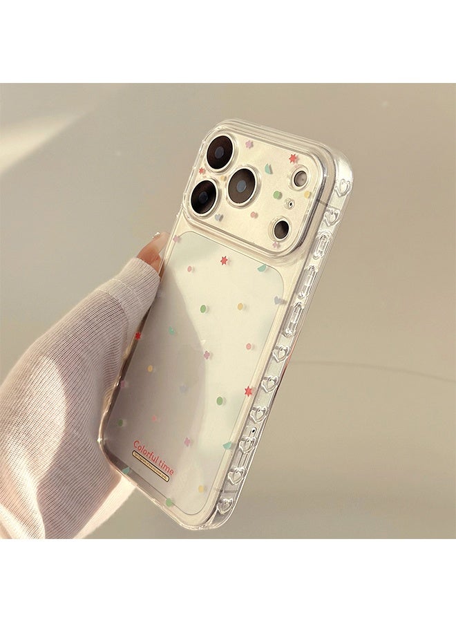 Ba Love Compatible for iPhone 17 Pro Max Case - Geometric Pattern Phone Case - Transparent Phone Case - for Women Girls Soft TPU Bumper Anti-Scratch Shockproof Full Camera Protective Case Cover - Image 3