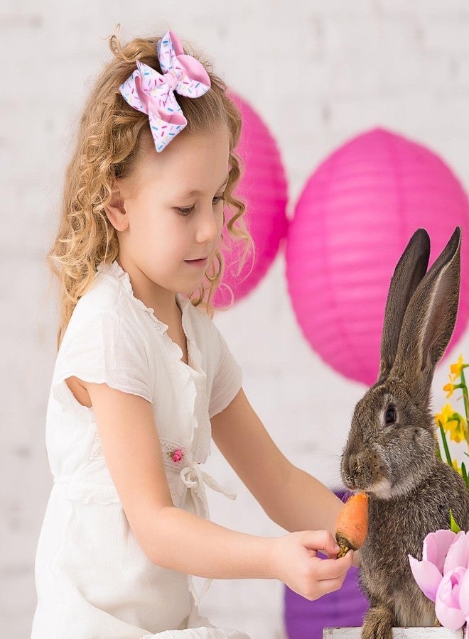 Miroksh 2Pc Birthday Hair Bow Clips Gift for Girls Ages 1-6, 4.3in Pink Confetti Sprinkle Hair Barrettes for Toddler Kid Teens Ice Cream Birthday Party Dress Decor Accessories - Image 4