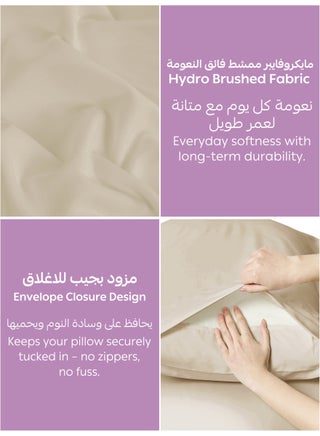 Bedding Fitted Sheet - Fits 200x200 Cm For Super King Bed - 3 Pcs (1 Fitted Sheet and 2 Pillowcases) - 35 Cm Deep Pocket - Solid Bed Sheet - view 5