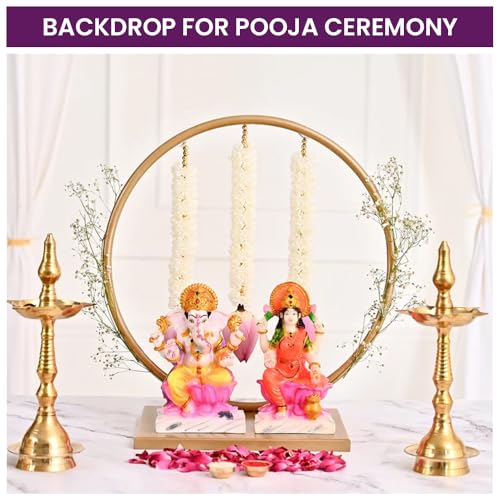 DecorTwist® Circular Backdrop Stand for Decoration | Metal Balloon Arch Frame for Birthdays, Weddings & Parties | Reusable Photo Background Stand (Gold/Black, Multiple Sizes) - Image 5